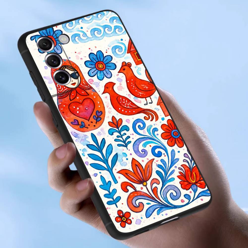 

Russian Traditional Case For Samsung Galaxy Case S25 S23 S22 S21 S30 S20 S10 Ultra Plus FE TPU Soft Cover Samsung S10 5G