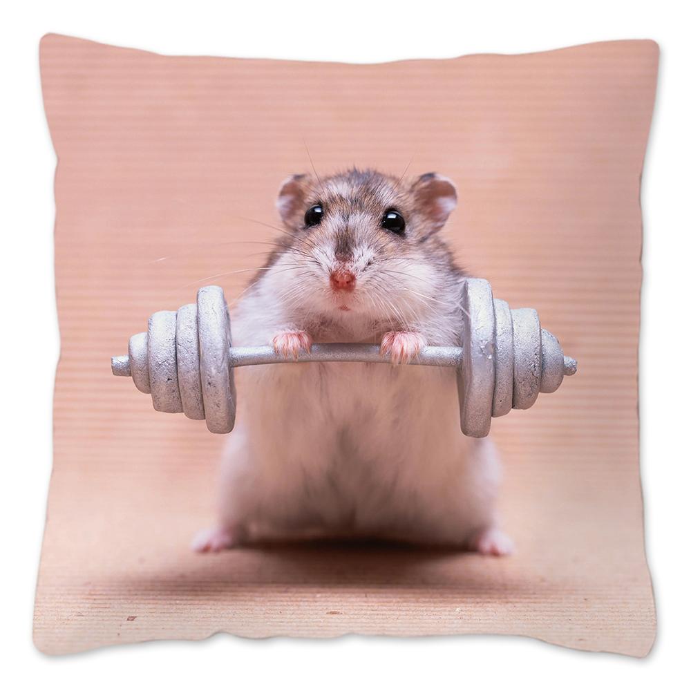Funny Hamster Meme Pillow Cover Home Decor Polyester Cushion Cover for Sofa Car Cute Pillow Case Cojines Decorativos Para Sofá