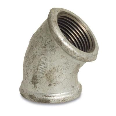 Malleable Cast Iron Threaded Elbow 45° 2 Inches Plumbing Heating Gas Fitting