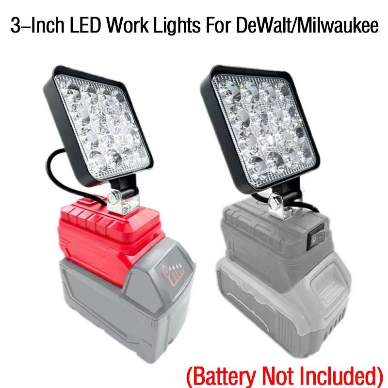 3 Inch LED Work Lights For DeWalt/Milwaukee 18V 20V Lithium Battery Floodlight Camping Lights Night Lighting Tools
