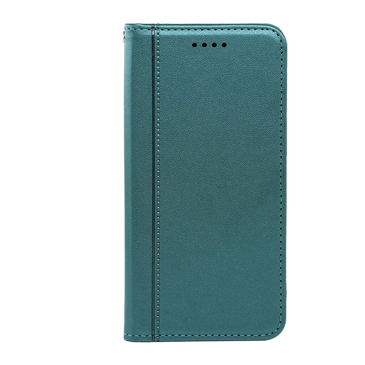 OPPO A5/A5i Pro 5G Faux Leather Magnetic Card Holder Stand Case OPPO A5 4G/5G зелёный