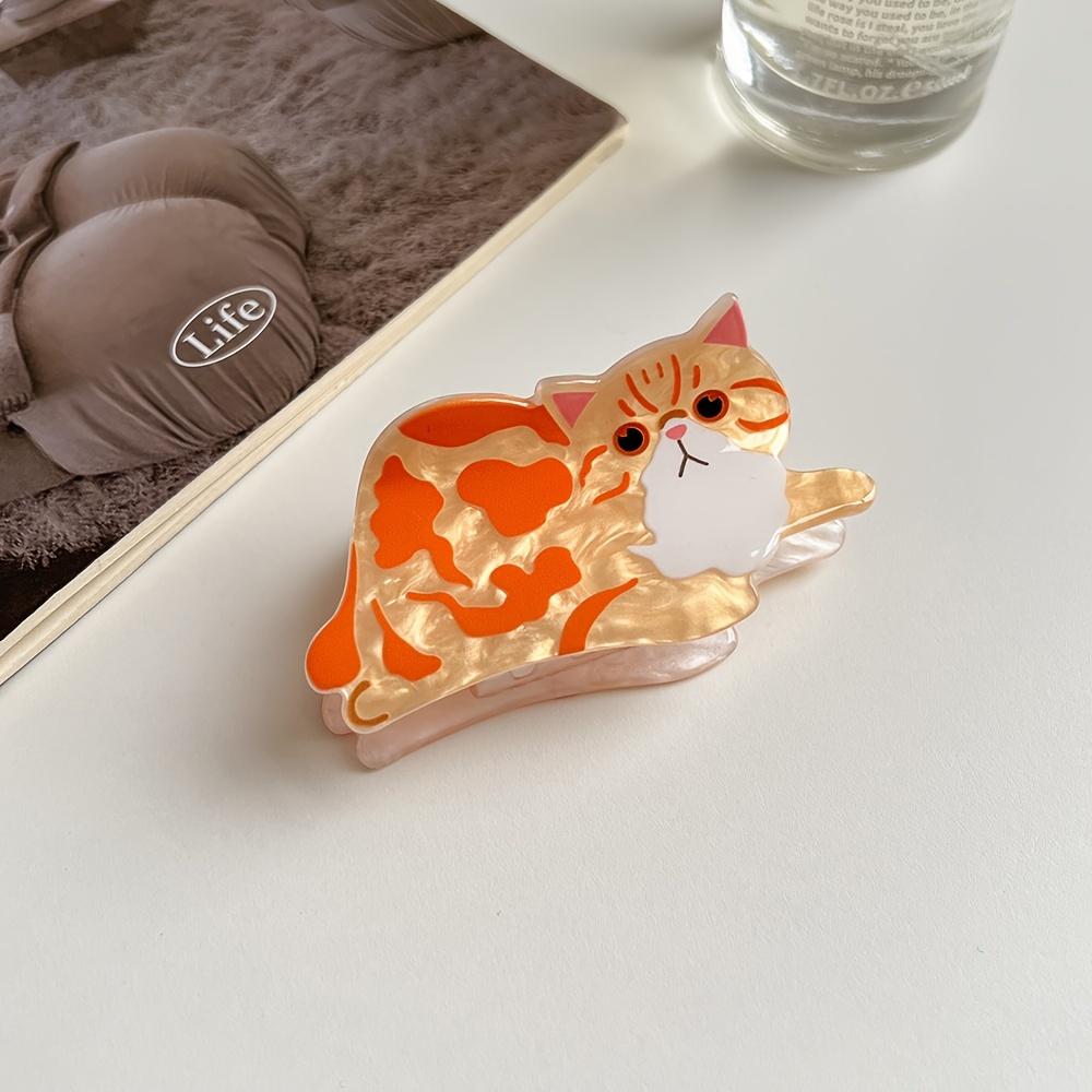 Adorable Cartoon Cat & Dog Acrylic Hair Claw Cute Animal Design Shark Clip for Girls, Perfect for Thanksgiving