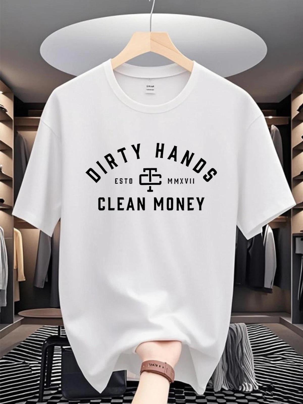 Mens Hard Work Slogan Graphic T-Shirt Hustle Quote Casual Crew Neck Tee XXXL