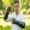 Mittelalterliche Armschienen Stahl-Vambraces Rüstung Gotische Armschützer Geschwärzter Ritter LARP Cosplay Plattenrüstung
