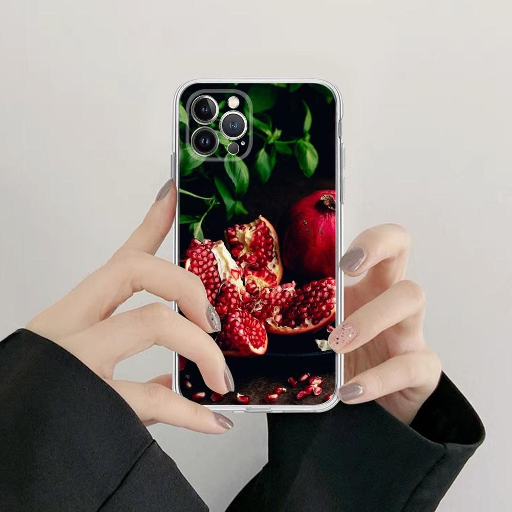 Red pomegranate Phone Case For iPhone XR X XS Max 14 13 Pro Max 11 12 Mini 6 7 8 plus SE 2020 Printing Cover