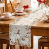 Fall Pumpkins Maple Leaf Linen Table Runner Holiday Party Decor Reusable Kitchen Dining Table Runner Autumn Thanksgiving Decor