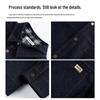 Mark Fairwhale Men's Faux Two-Piece Plaid Patchwork Denim Shirt