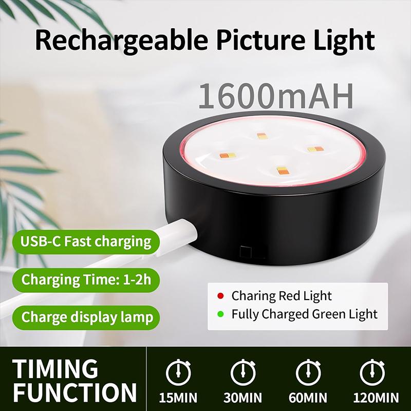 3 X Magnetic Remote Controlled Board Light, Rechargeable Wireless LED Table Lights, 3 Colours and Timer Function
