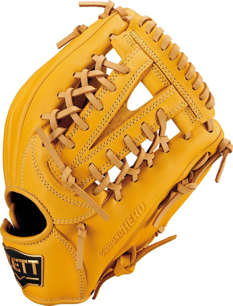 ZETT Youth Softball Ground Hero True Yellow Size BJGB76555F Glove, All-Around, (5400), L,