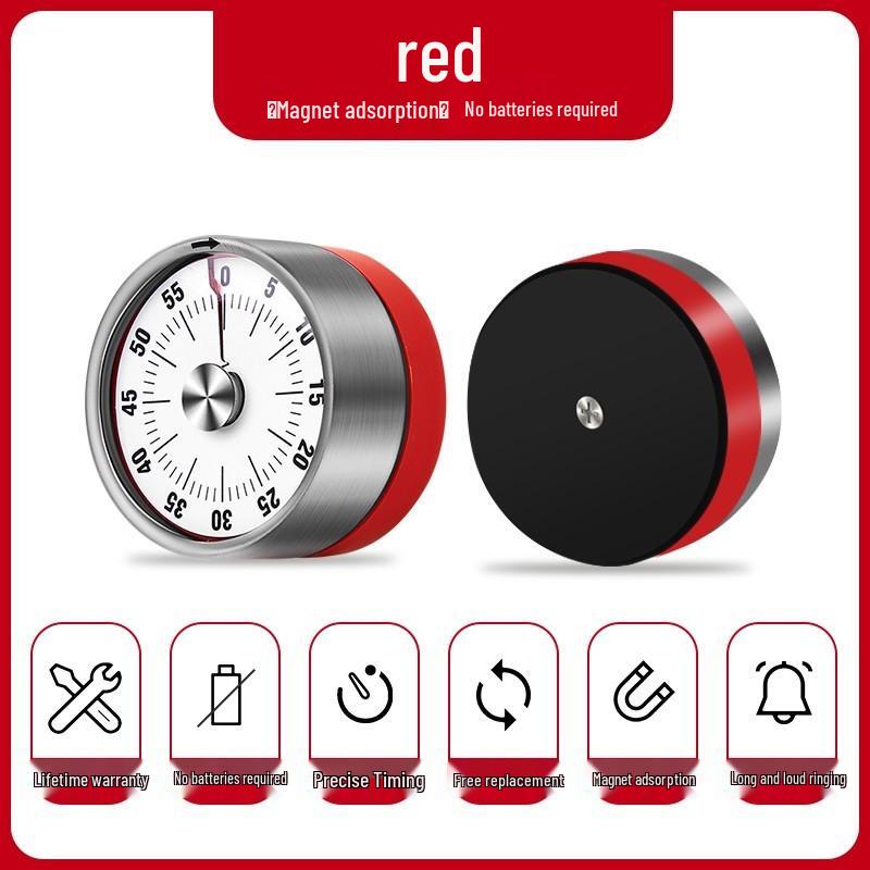Magnetic Stainless Steel Countdown Timer: Kitchen & Student Time Management Tool with Alarm.