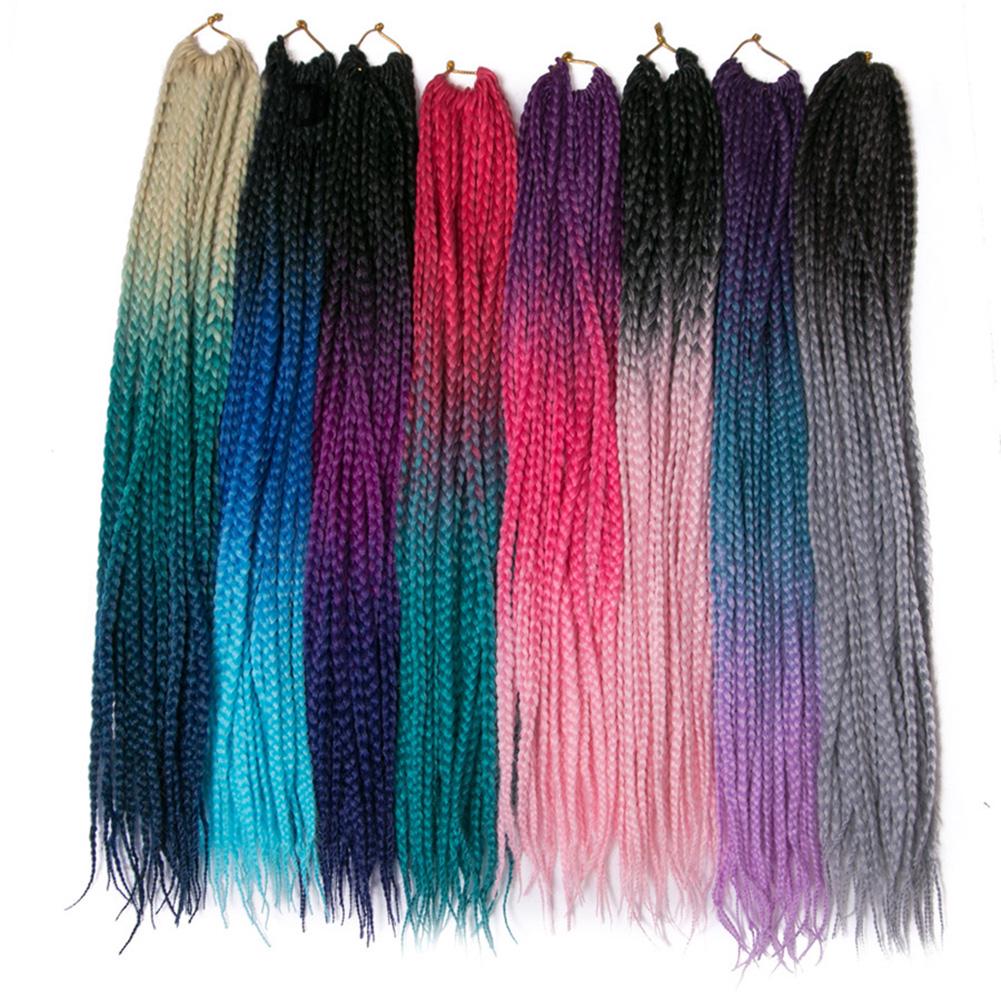Crochet Braided Long Extension Twist Synthetic Color Block Wig KTB