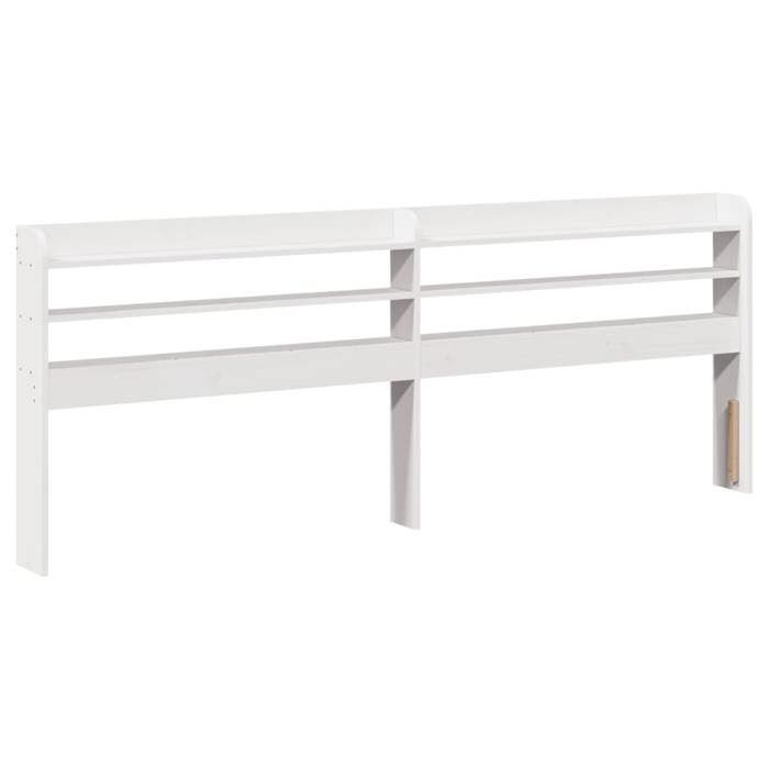 VidaXL Headboard with Shelves White 180 Cm Solid Pine Wood, Wooden Headboard, Headboard with Storage, Head of 850942