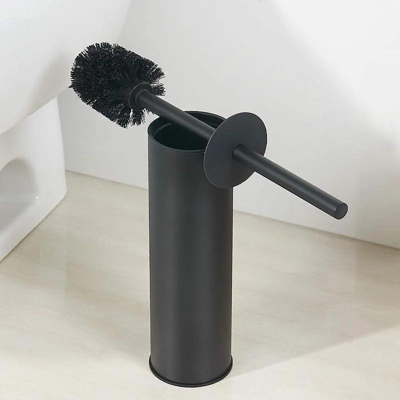 Stainless Steel Black Toilet Brush Set, Toilet Brush and Holder, Deodorizing Long Tube