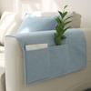 Cotton Linen Fabric Storage Armrest Pad Anti Slip Dustproof Simple Storage Pocket Four Season Universal Sofa Armrest Cover Cloth