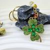 New Crystal Keyring Rhinestone Car Keychain Female Creative Cute Flower Bag Pendant Four-Leaf Clover Key Chain