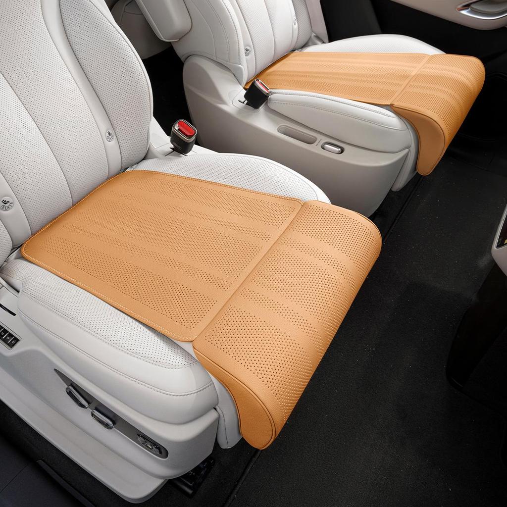 Yangwang Car Seat Cushion with Integrated Leg Rest, All-Season Comfort, Breathable Lychee Pattern for Driver and Passenger Seats