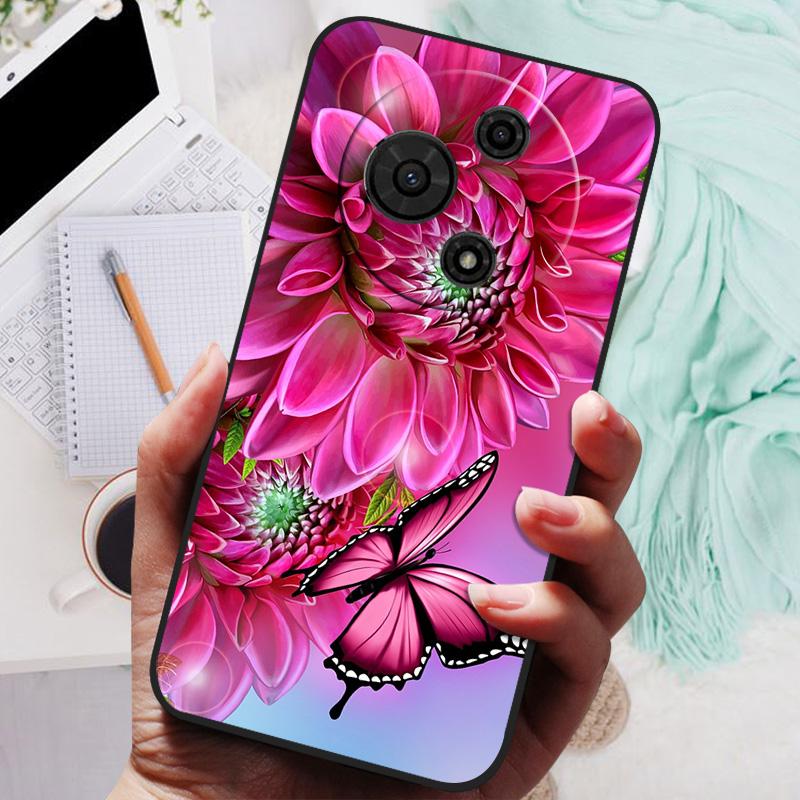 For TCL 605 Case Flower Geometric Painted Bumper Coque Soft Silicone Cover Fundas For TCL 60 SE 4G Cases 60SE TCL605 Shells