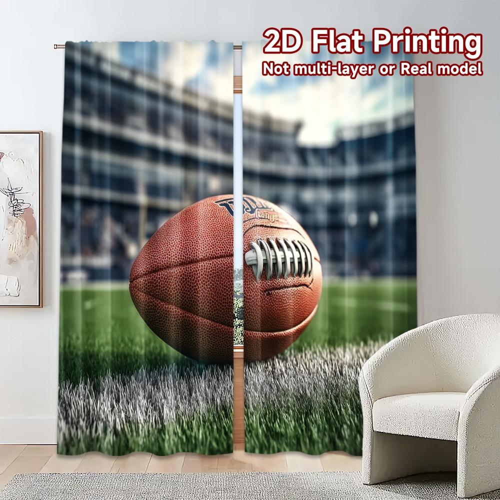Set Of 2 Contemporary Flat Printing Curtains Without Rod Gamereadyball Popular Versatile Polyester Curtain