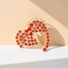 Korean-Style Rhinestone Heart Brooch: Elegant Women's Cardigan Accessory