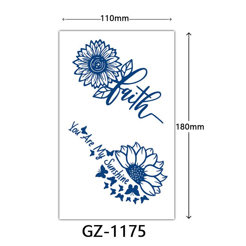 Herbal Tattoo Stickers, Juice Tattoo Stickers, Semi-Permanent English Letter Tattoo Stickers Tattoo