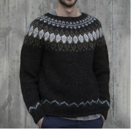 Women's European & American Color Block Round Neck Knit Sweater - Loose, Fashionable Pullover.