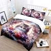 Adorable Kitten With Vibrant Flowers Print Soft Comfortable Duvet Cover Bedding Set Included 1*Duvet Cover  2*Pillowcases