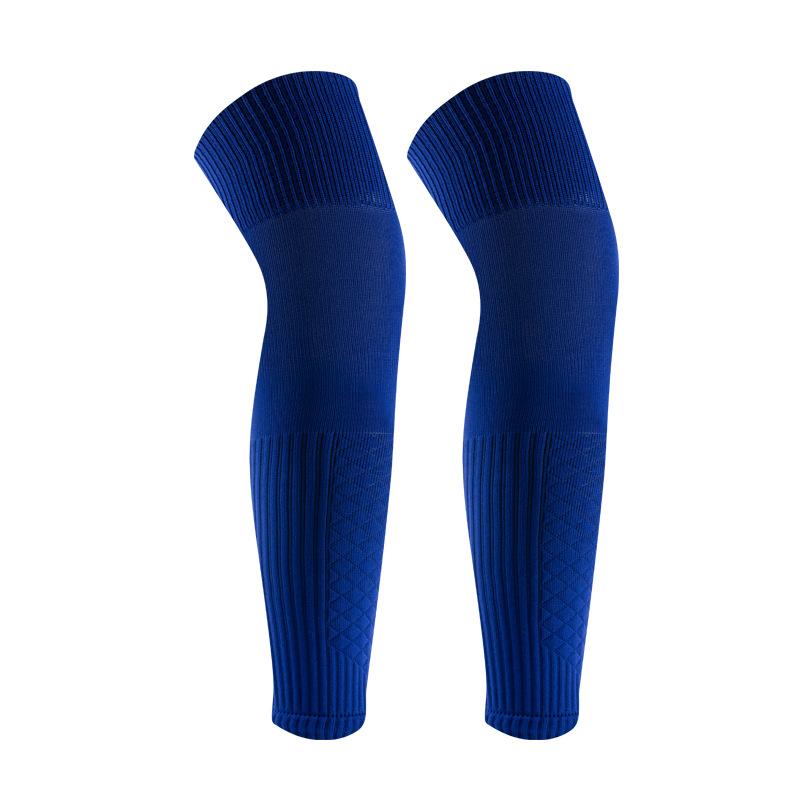 

Knee-High Compression Protective Socks Football Basketball Sweat Absorption Knitted Breathable No-Cuff Pressure Fixed Leg Covers синий