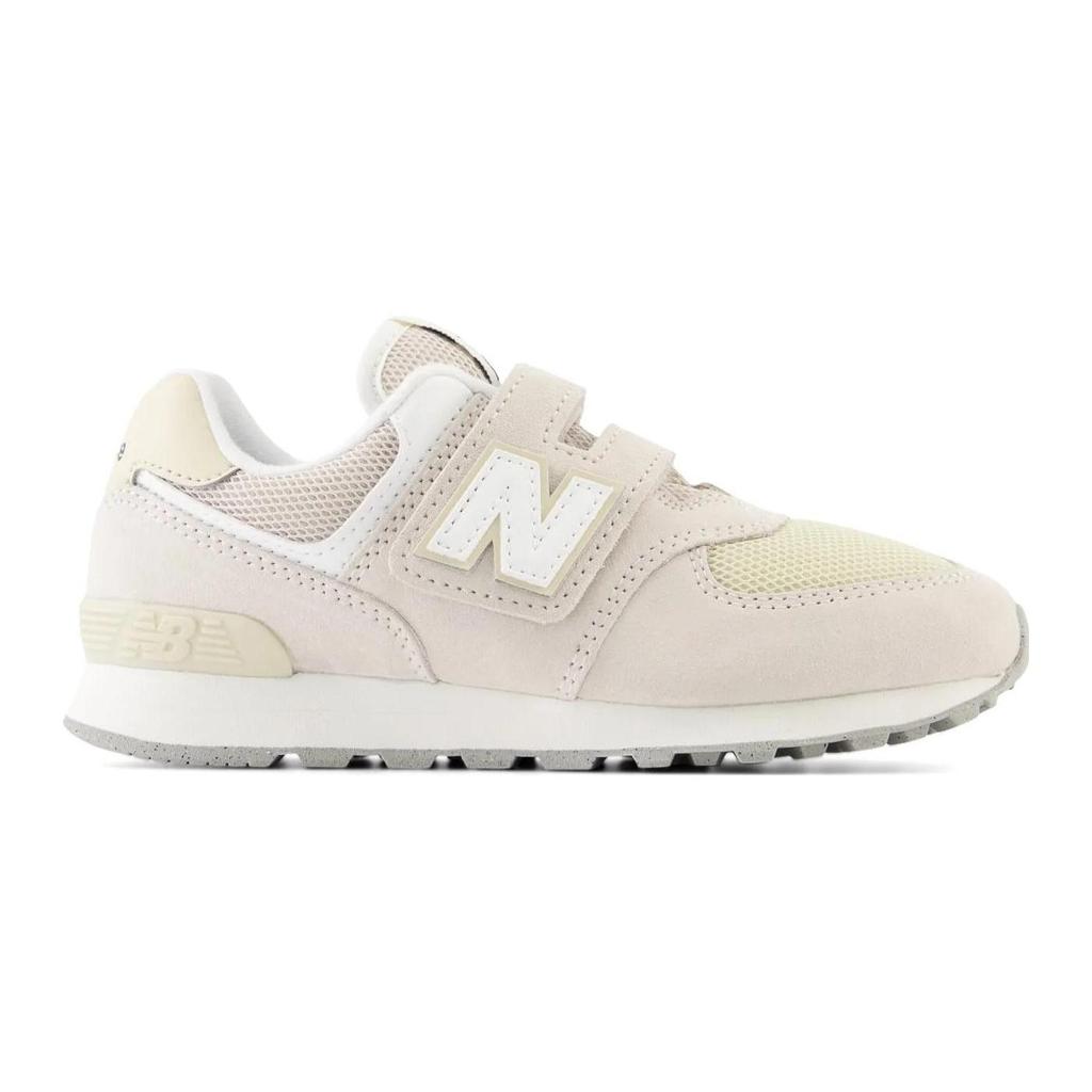 New Balance NB 574 Comfortable Anti Kick Cushioning Abrasion Resistant Low Top Kids' Running Shoes Beige Gray White PV574FOG