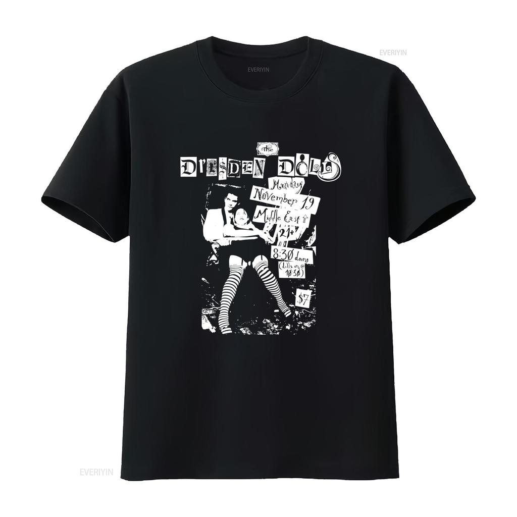 the Dresden Dolls T Shirt Vintage Rock Concert Design For Fans Cool  vintage Washed Unisex graphic Versatile fashion Stretched