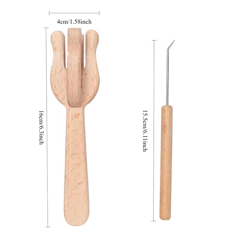 

Портативный набор вилки и иглы для вязания для вязания крючком своими руками, деревянная вилка для ручного ткачества, игла для ткачества, инструмент для плетения