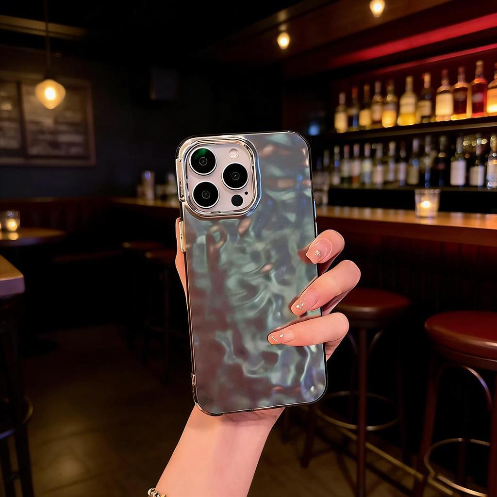 Laser Wave Pattern Mirror Case for iPhone 16, 17, 14Pro, and Apple 15