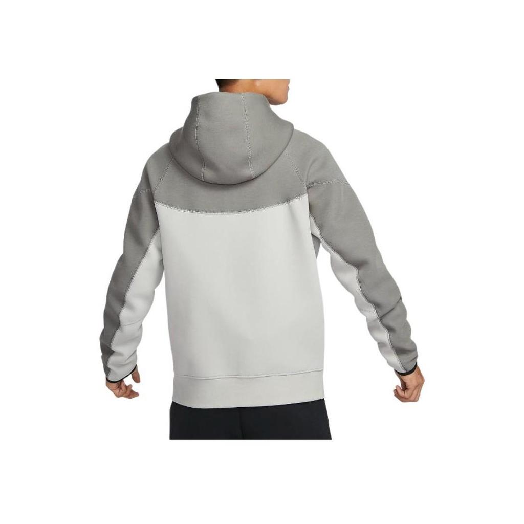 Nike Sportswear Tech Fleece Windrunner Men's Full-Zip Hoodie Light Silver Dark Grey Heather Black FB7922-014