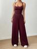 Damen Freizeit Sommer Camisole Jumpsuit - Weiter Bein, Locker, Taillenbetonend Bodycon Stil
