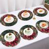 6-Piece Christmas Holly Leaf Placemats for Family Gatherings Christmas Parties Holiday Table Decorations and Accessories
