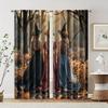 2 Pcs   Filtering Curtains (excluding Rods   Non-movable   Without Batteries) Vintage Forest Three Witches for Use In Bedrooms and