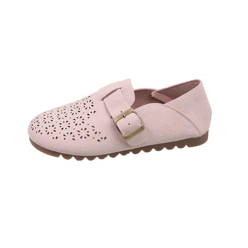 Platform women's summer 2025 new one-pedal hole shoes, pregnant women's single shoes, fashionable versatile casual single shoes