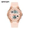 Sanda Men's Multifunctional Dual Display Luminous Waterproof Sports Watch for Teens