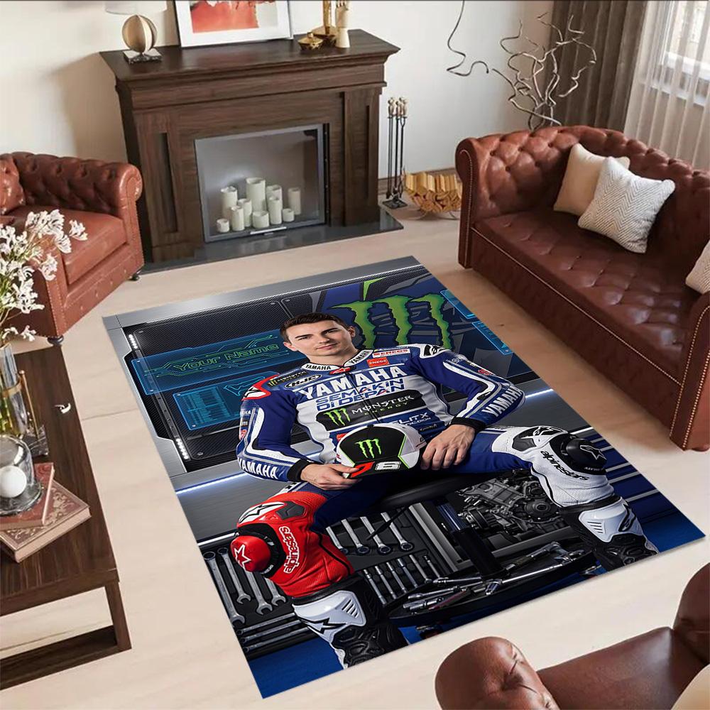 Jorge Lorenzo Customizable Name Area Rug Suitable For Hallway Dormitory Entryway Living Rooms Antislip Rug Anime Office Decor Best For Christmas