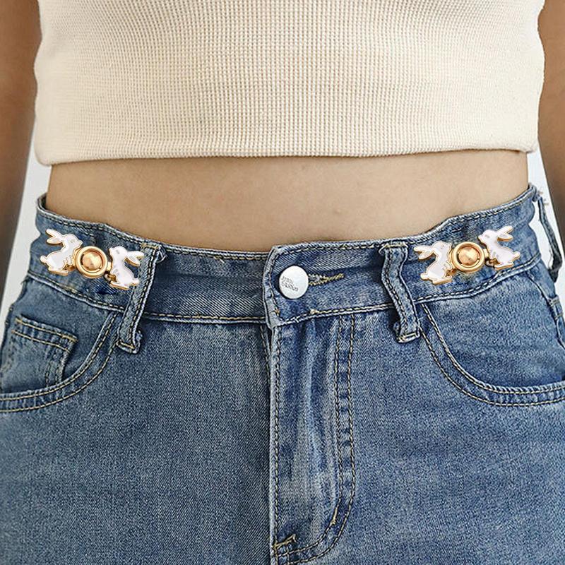 Pant Waist Tightener 2 Pairs Waist Tightener Buckles Adjustable Pants Button Tightener Detachable Waist Tightener Buckles
