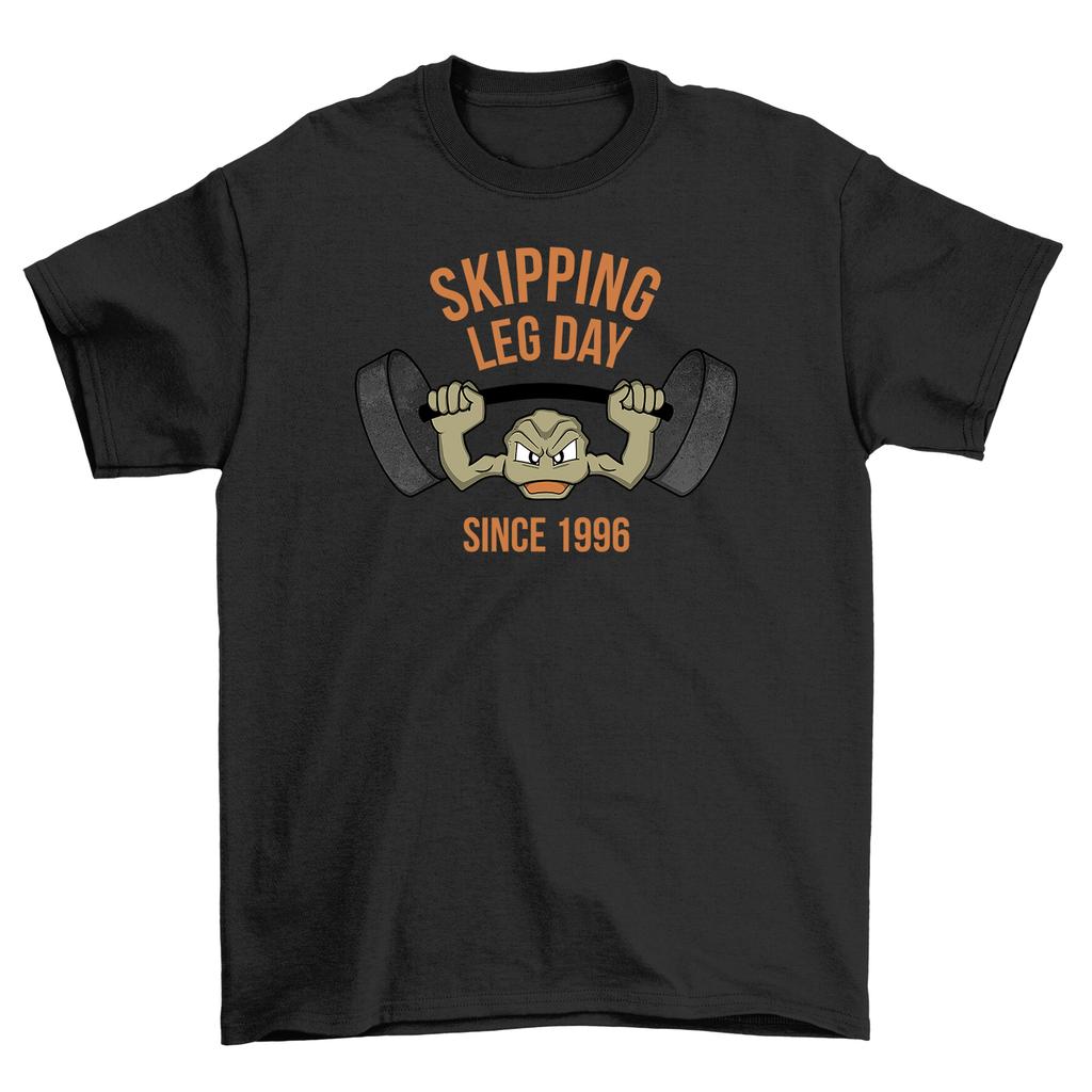 Skip Leg Day Geo T-Shirt Mens Womens Tees Top: Push for the Brawn, Skip the Legs! Funny T-Shirt Mens Womens Tees Top remin