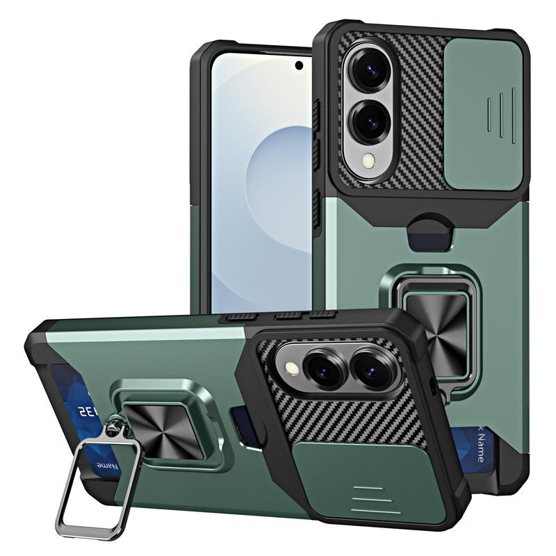 

Suitable for Samsung A55 Card Magnetic Ring Protective Case S25 Ultra Push and Pull Glasses Mobile Phone Case Samsung Note 20