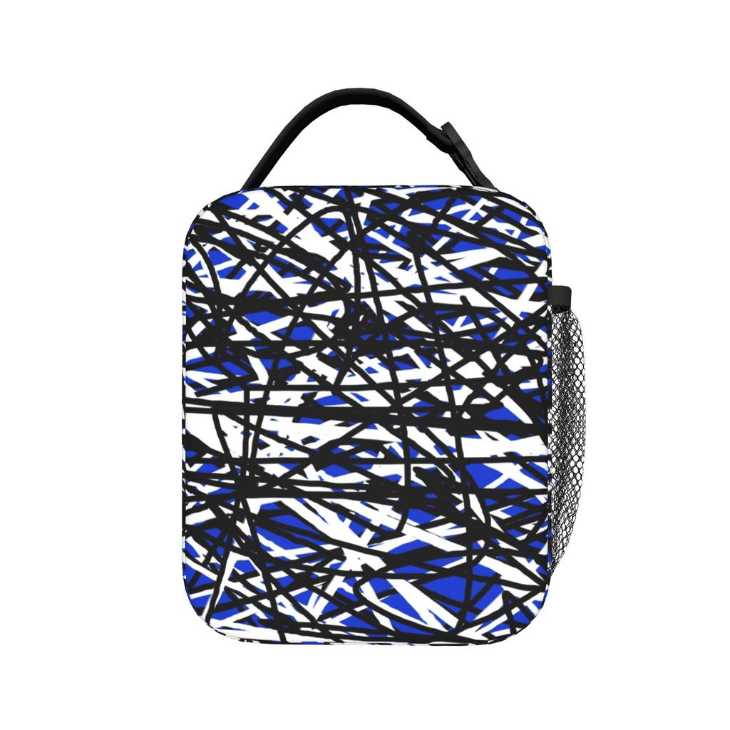 Van Halen Blue Scars Lunch Bag Picnic Lunch Box For Girls Leisure Print Thermal Lunch Bags Oxford Portable Zipper Cooler Bag