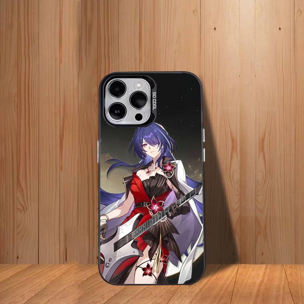 Acheron H-Honkai StarS Rail Phone Case For iPhone 17,16,15,14,13,12,11,Mini,Pro,SE,MAX White Matte Shockproof Cover