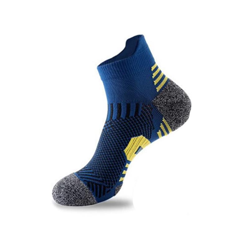 

1 пара профессиональных мужских спортивных носков для улицы, бега, фитнеса, альпинизма, толстые быстросохнущие махровые короткие носки для размера 39-45 1 Pair синий