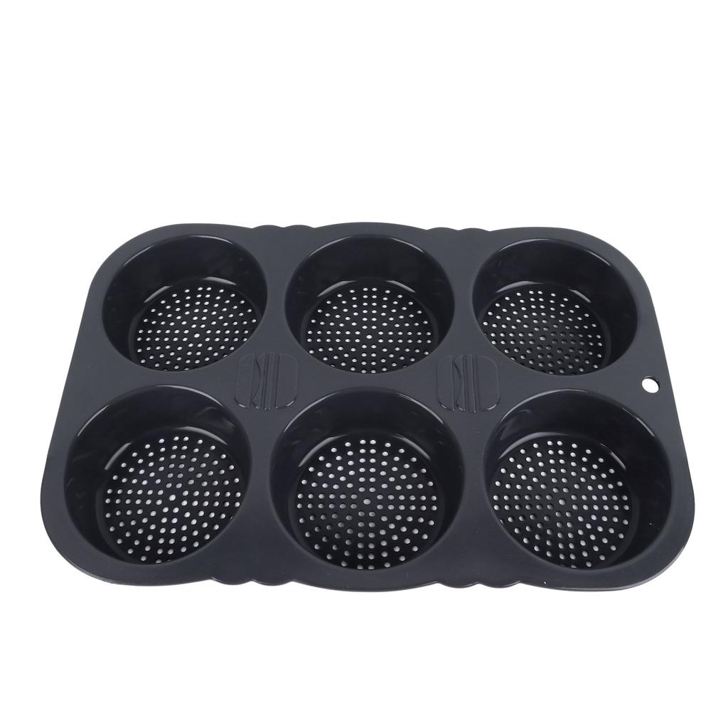 6 Cavity Hamburger Bun Mould Foldable Reusable Bread Mould ‑40 Fahrenheit  to +446 Fahrenheit  Heat Resistance Baking