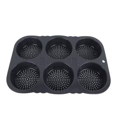 6 Cavity Hamburger Bun Mould Foldable Reusable Bread Mould ?40 Fahrenheit  To +446 Fahrenheit  Heat Resistance Baking