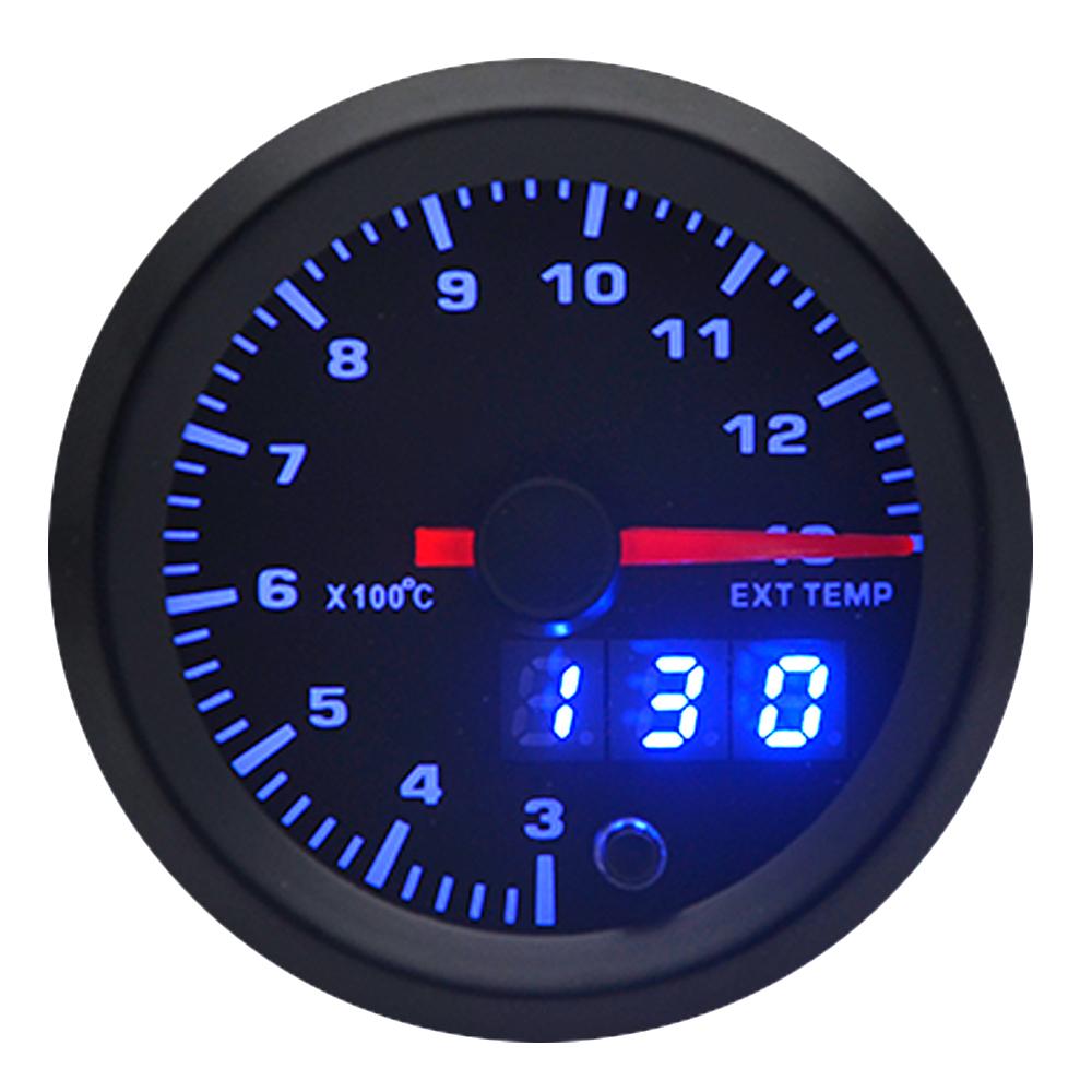 2" 52mm 7 Colors LED Car Exhaust Gas Temperature Gauge 300-1300 Celsius EGT Meter Analog/Digital Dual Display Gauge