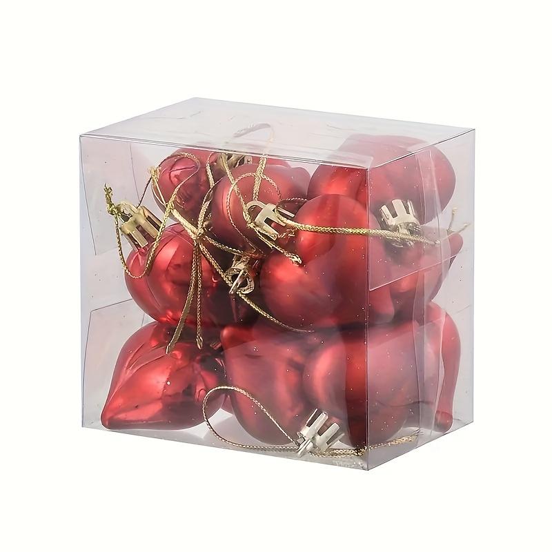 

12 штук Пластиковые шары в форме сердца - Универсальные подвесные украшения для Рождества, Дня благодарения, Дня святого Валентина, Дня матери