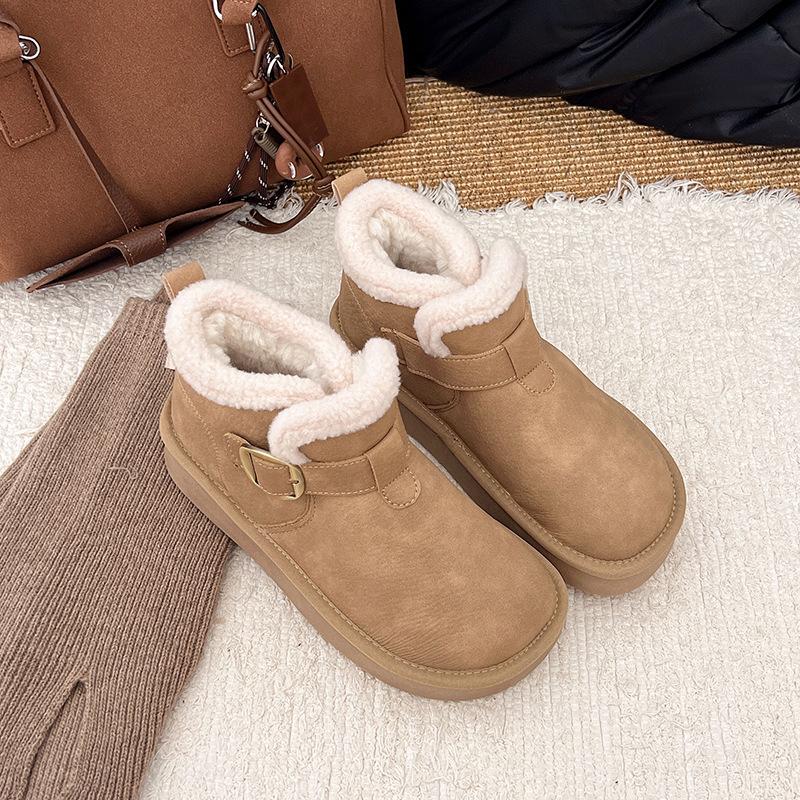 Snow boots winter new cotton shoes piled thickened warm fashionable versatile women's casual short boots