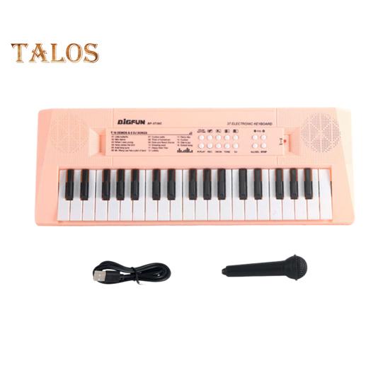 

Детская электронная пианино-клавиатура с микрофоном, 37 клавиш, многофункциональный музыкальный инструмент, игрушка для малышей, мальчиков и девочек, питание от USB-батарейки, обучающая